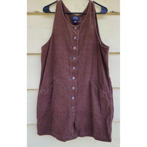 ADORABLE Sonoma Brown Corduroy Jumper Dress
